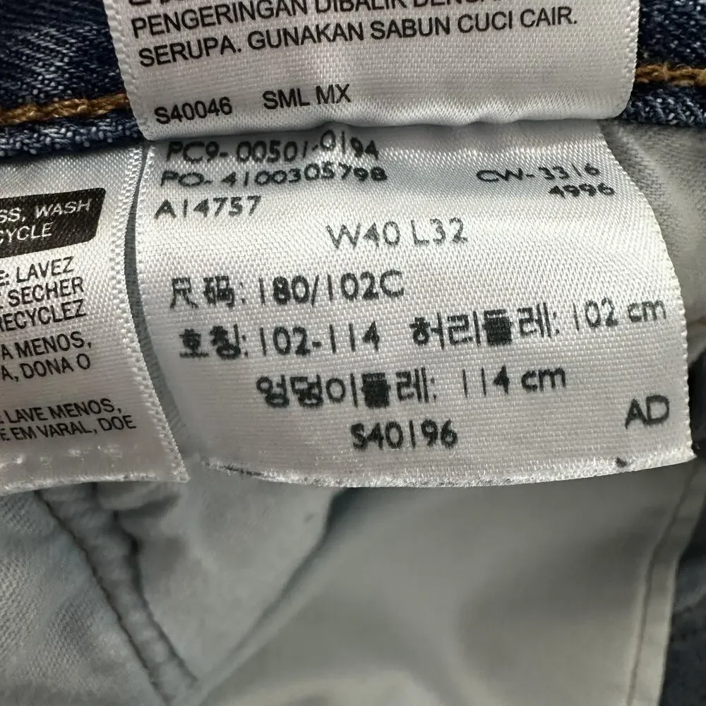 Levis 501 Jeans Mens 40x32 Blue Denim Straight Leg Button‎ Fly Classic Fit